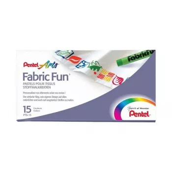 Feutres de coloration textile Pentel Fabric Fun Pastel, 15 couleurs assorties, CF15PASTELLI X TESSUTI CONF.ASS