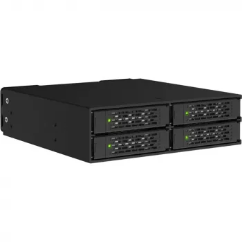 ICY DOCK ToughArmor MB699V5P-B V3 boîtier rack mobile 4 baies 2,5 inch NVMe U.2/U.3 SSD PCIe 5.0 pour baie 5,25 inch (avec connecteur MCIO)