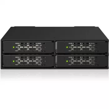 ICY DOCK ToughArmor MB699V5P-B V3 boîtier rack mobile 4 baies 2,5 inch NVMe U.2/U.3 SSD PCIe 5.0 pour baie 5,25 inch (avec connecteur MCIO)
