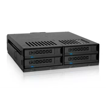 ICY DOCK ExpressCage MB324SP-1B - Rack mobile hot-swap 4x 2,5 inch SATA/SAS pour 1x baie 5,25 inch - tiroirs sans vis - noir