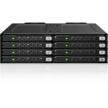 ICY DOCK ToughArmor MB998V4P-B boîtier rack mobile 8 baies U.2/U.3 NVMe SSD PCIe 4.0 pour baie 5,25 inch (4 x SlimSAS 8i SFF-8654)