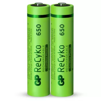 Accumulateur rechargeable NiMH GP ReCyko AAA Micro 650 mAh 1,2 V, blister de 2