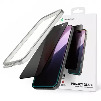 Protection d'écran en verre trempé AMAZINGTHING Radix Privacy Glass pour iPhone 16 Pro