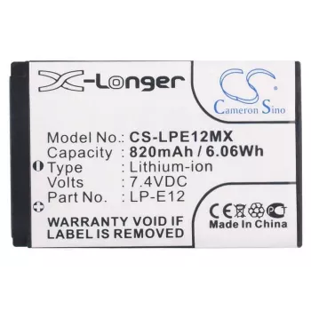 Batterie de remplacement Cameron Sino LP-E12 pour Canon EOS M