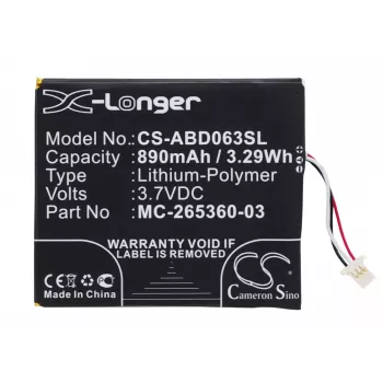 Batterie Cameron Sino pour Amazon Kindle 7e/8e génération (MC-265360-03, 58-000083, 58-000151) - 1500 mAh