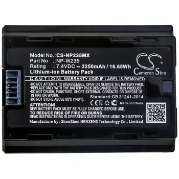 Batterie Li-ion rechargeable CAMERON SINO NP-W235 / NPW235 pour appareils photo Fujifilm