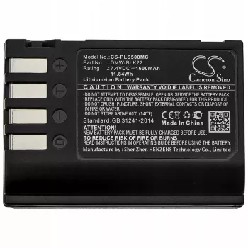 Cameron Sino Batterie de remplacement pour Panasonic DMW-BLK22 / DMW-BLK22GK, 2200mAh, 7.2V, Li-Ion