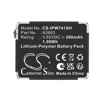 Batterie de remplacement CAMERON SINO type A2663 pour Apple Watch Series 7 41mm A2473/A2475/A2476 (Cs-ipw741sh)