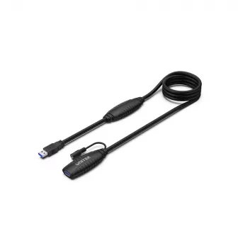 Câble de rallonge actif UNITEK USB 3.1 15m, amplificateur de signal, noir