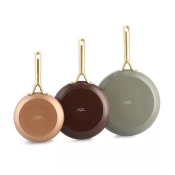 GreenPan Shades Ensemble de poêles à frire 3 pièces, 20+24+28 cm Terra