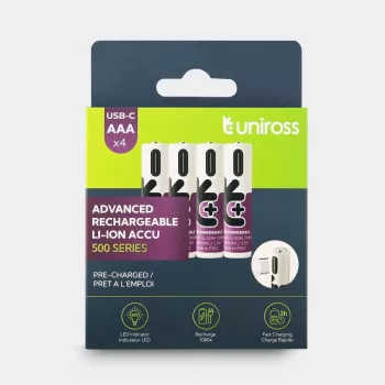 Pack de 4 accus rechargeables UNIROSS