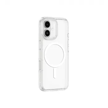 Coque AMAZINGTHING Minimal Mag en silicone avec anneau magnétique pour iPhone 16 - transparente