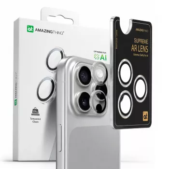 Protecteur d'objectif d'appareil photo en verre trempé AMAZINGTHING AR 3 Lens Glass Full Clear pour iPhone 16 Pro / 16 Pro Max - transparent