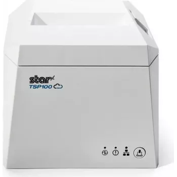 STAR MICRONICS TSP143IV UEWB imprimante thermique de reçus, 203 dpi, 250 mm/s, USB-A, USB-C, Bluetooth, Ethernet, Wi-Fi, CloudPRNT, coupe automatique, blanc, alimentation interne