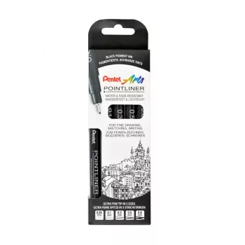 Coffret de fineliners Pentel Pointliner, noir