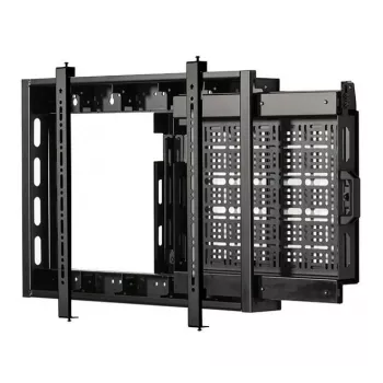 Support mural B-TECH BT7883/B pour écran plat avec tiroir AV coulissant, VESA 600x400, 70 kg, noir