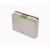 Ensemble de 4 planches à découper multicolores Joseph Joseph Folio Icon avec boîte de rangement, graphite/argent
