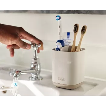 Porte-brosse à dents mat écru Joseph Joseph EasyStore