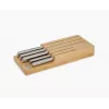 Joseph Joseph Elevate SST Ensemble de couteaux avec tiroir de rangement en bambou, 6 pièces, argent/beige 10563