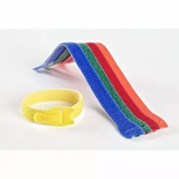 Attaches de câbles auto-agrippantes VELCRO VEL-EC60250 - couleurs assorties (bleu, vert, orange, rouge, jaune) - 20 cm x 12 mm - lot de 5