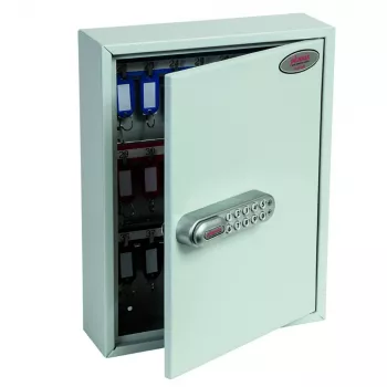 Armoire à clés Phoenix Safe KC0601E - grise - 42 crochets - serrure électronique - fixation murale - 270 x 80 x 350 mm
