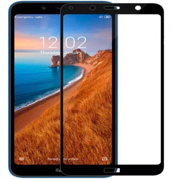Protection d'écran anti-statique en verre Full Cover 2.5D avec colle japonaise Evelatus pour Xiaomi Redmi 7A