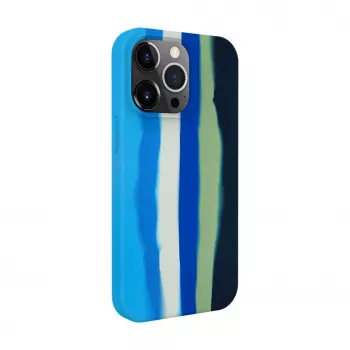 Evelatus Coque en silicone multicolore pour Apple iPhone 15 Pro Max bleu