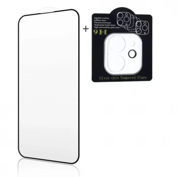 Super ensemble X2 iLike pour Apple iPhone 16 : verre trempé Full Face bord 2.5D + verre pour caméra