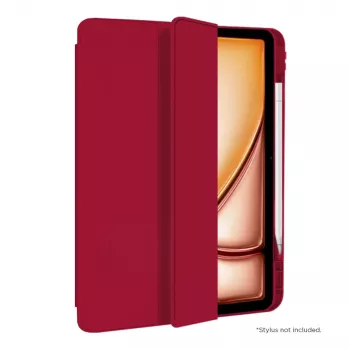 Eiger Étui folio Rouge support magnétique renforcé avec porte-stylet pour Apple iPad Air 13 (2024-2025)/Pro 12.9 (2018-2023) - EIGER®