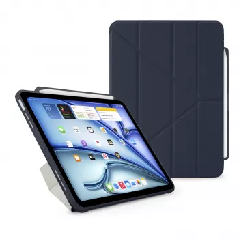 Étui à crayon Pipetto Origami No3 pour iPad Air 11 (M2/M3) / iPad Air 10,9 (4e/5e génération), bleu foncé