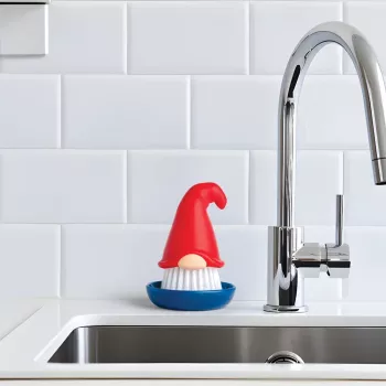 Brosse à vaisselle OTOTO Beardy - brosse de cuisine originale avec trou de suspension intégré