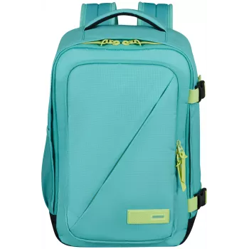 Sac à dos de cabine American Tourister Take2Cabin S Dusty Turquoise/Lime