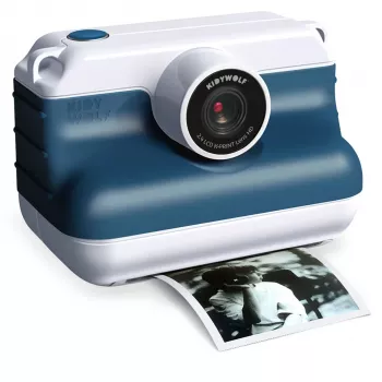 Appareil photo instantané KIDYWOLF avec fonction selfie bleu