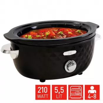 Mijoteuse FRITEL Family 5,5 litres 210 W noir/chrome