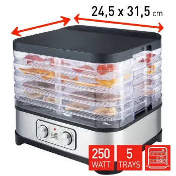 Déshydrateur alimentaire FRITEL Family 250 W argent/gris