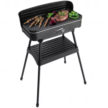 Barbecue électrique FRITEL Starter BBQ 2246 avec support, 2200 W, noir