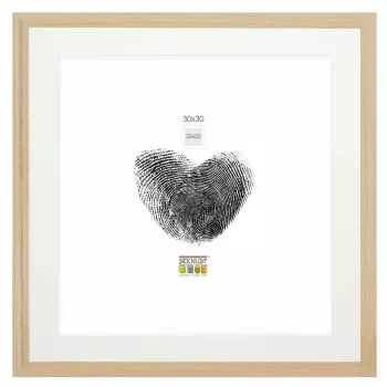 Deknudt S66KH1 P1 Cadre photo en bois chêne 30x30 avec passe-partout blanc