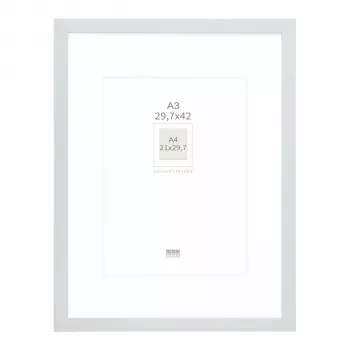 Deknudt S66KD1 P1 Cadre photo en bois argent DIN A3 29,7x42 cm avec passe-partout