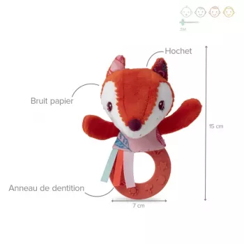 Lilliputiens Alice la renarde Peluche multi-activités 3m+ 83035
