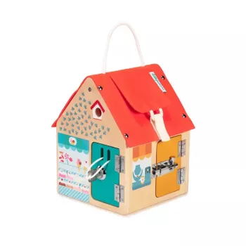 Lilliputiens Georges le renard Maison d'activités en bois avec serrures
