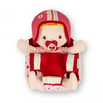 Lilliputiens poupée Lena dans siège de vélo avec doudou et casque 18m+