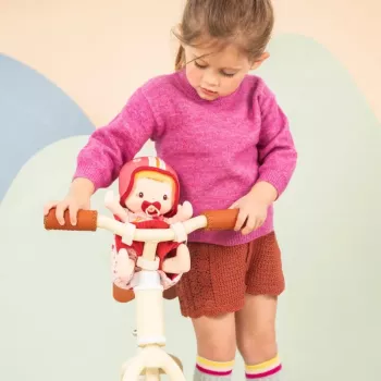 Lilliputiens poupée Lena dans siège de vélo avec doudou et casque 18m+