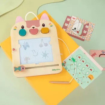 Tableau magnétique en bois Lilliputiens – Jeanne la chatte 18m+