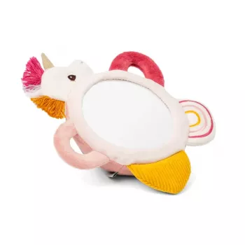 Lilliputiens miroir d'activité Lena la licorne avec poignées, jouet sensoriel pour bébés 3m+