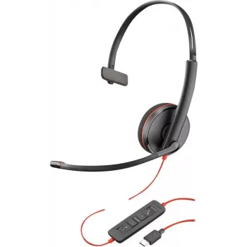 Poly Blackwire C3210 USB-C - Série 3200 - Casque filaire mono supra-auriculaire avec microphone à réduction de bruit - noir