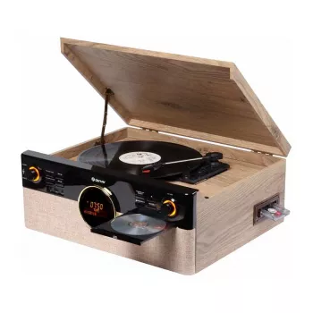 Denver MRD-180 Chaîne hi-fi rétro bois DAB+/FM CD cassette Bluetooth