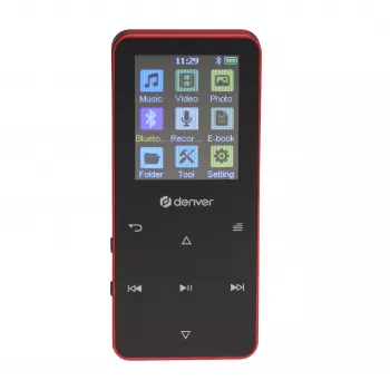 Lecteur MP4 Denver MP-1830R avec Bluetooth, écran 1,8 pouce, 4 Go, rouge