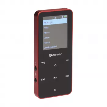 Lecteur MP4 Denver MP-1830R avec Bluetooth, écran 1,8 pouce, 4 Go, rouge