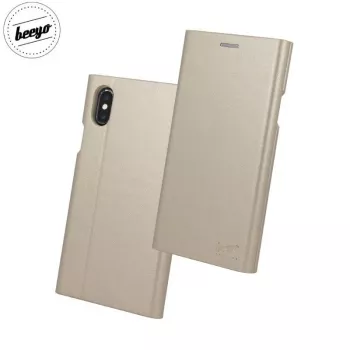 Beeyo Samsung Galaxy S8 G950 Coque Book Grande dorée