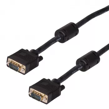 Câble VGA Akyga AK-AV-09 D-Sub 15 broches mâle-mâle, 2 ferrites, 15 m, noir